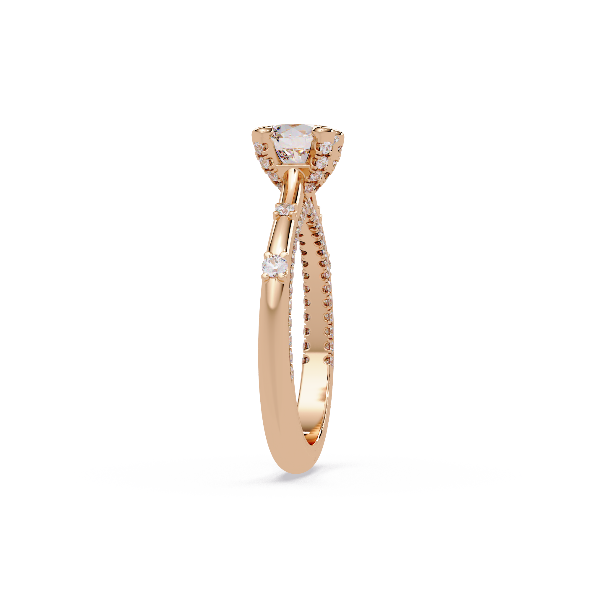 Floating Prong Solitaire Diamond Ring