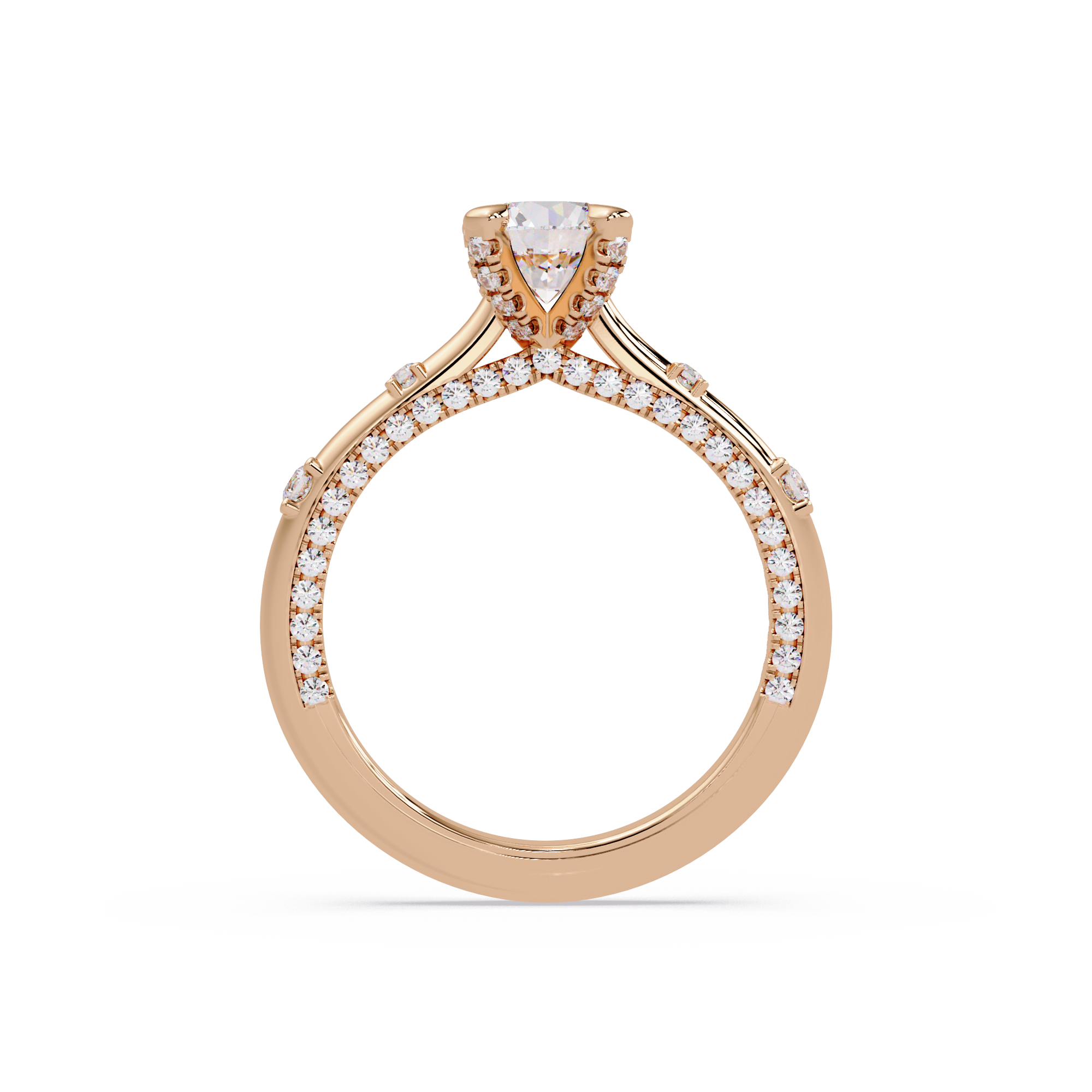 Floating Prong Solitaire Diamond Ring