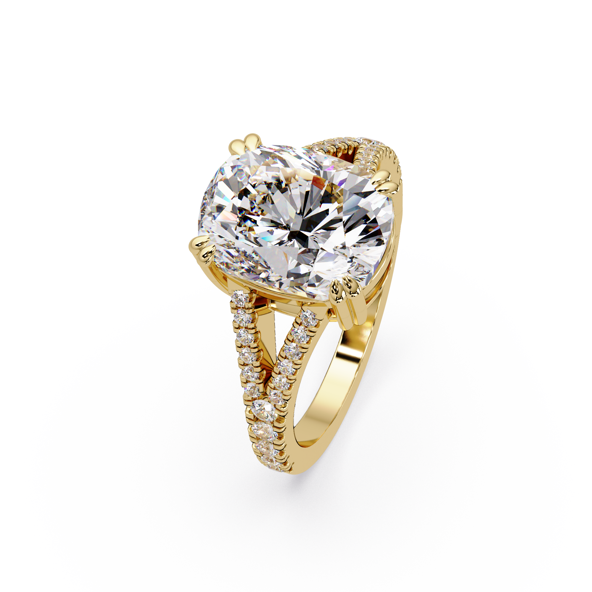 Vintage Cushion Cut Solitaire Engagement Ring