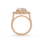 Scalloped Floral Halo Round Cut Diamond Ring