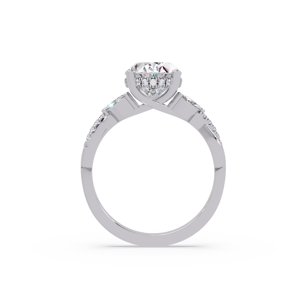 Vintage Oval Hidden Halo Solitaire Ring