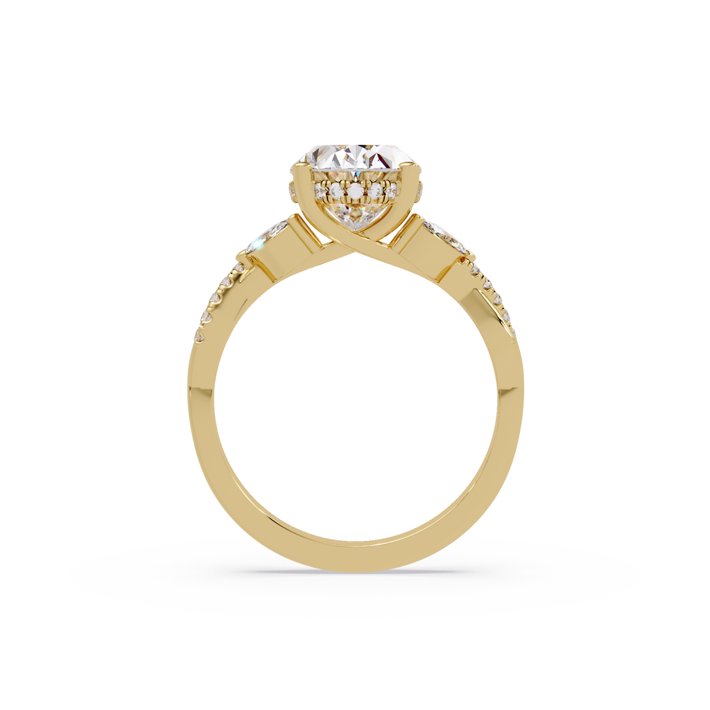 Vintage Oval Hidden Halo Solitaire Ring