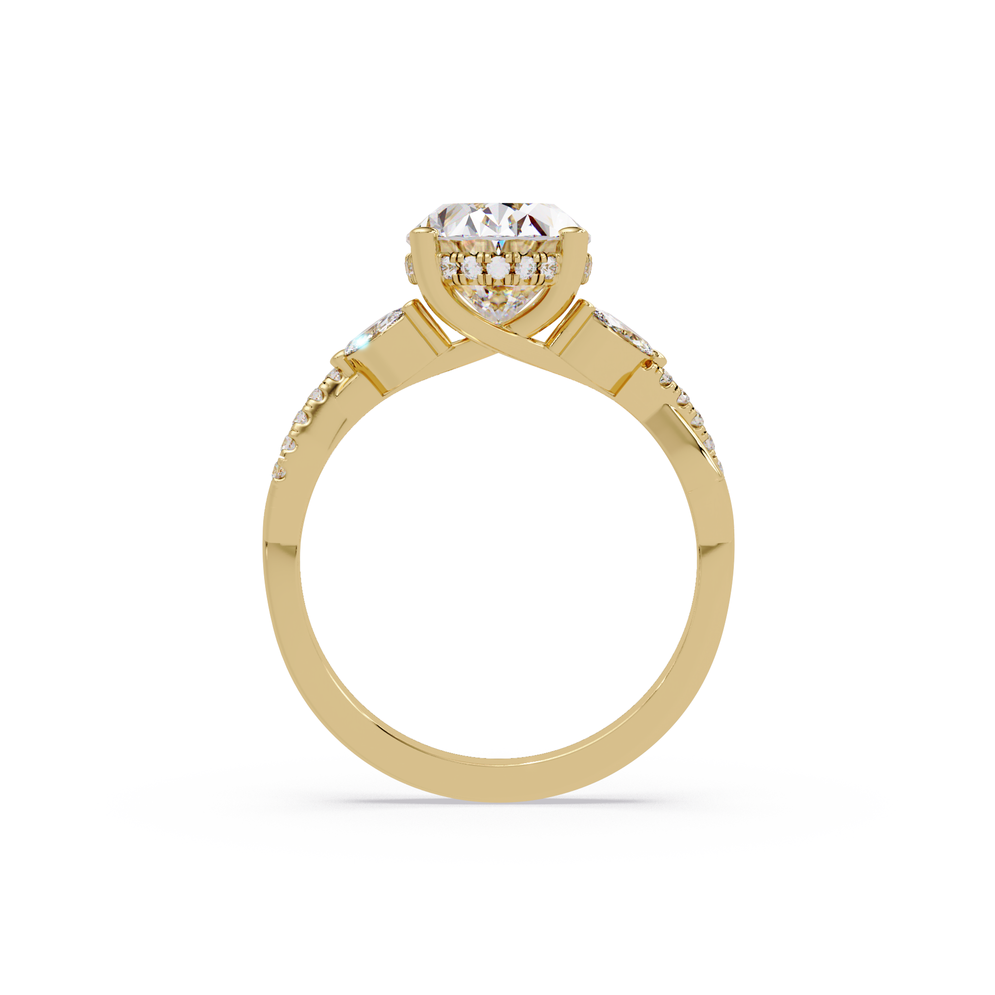 Vintage Oval Hidden Halo Solitaire Ring