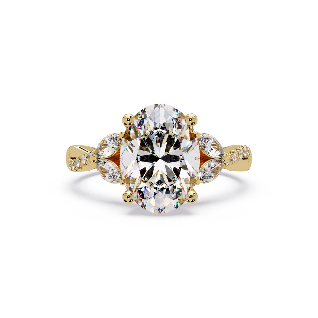 Vintage Oval Hidden Halo Solitaire Ring