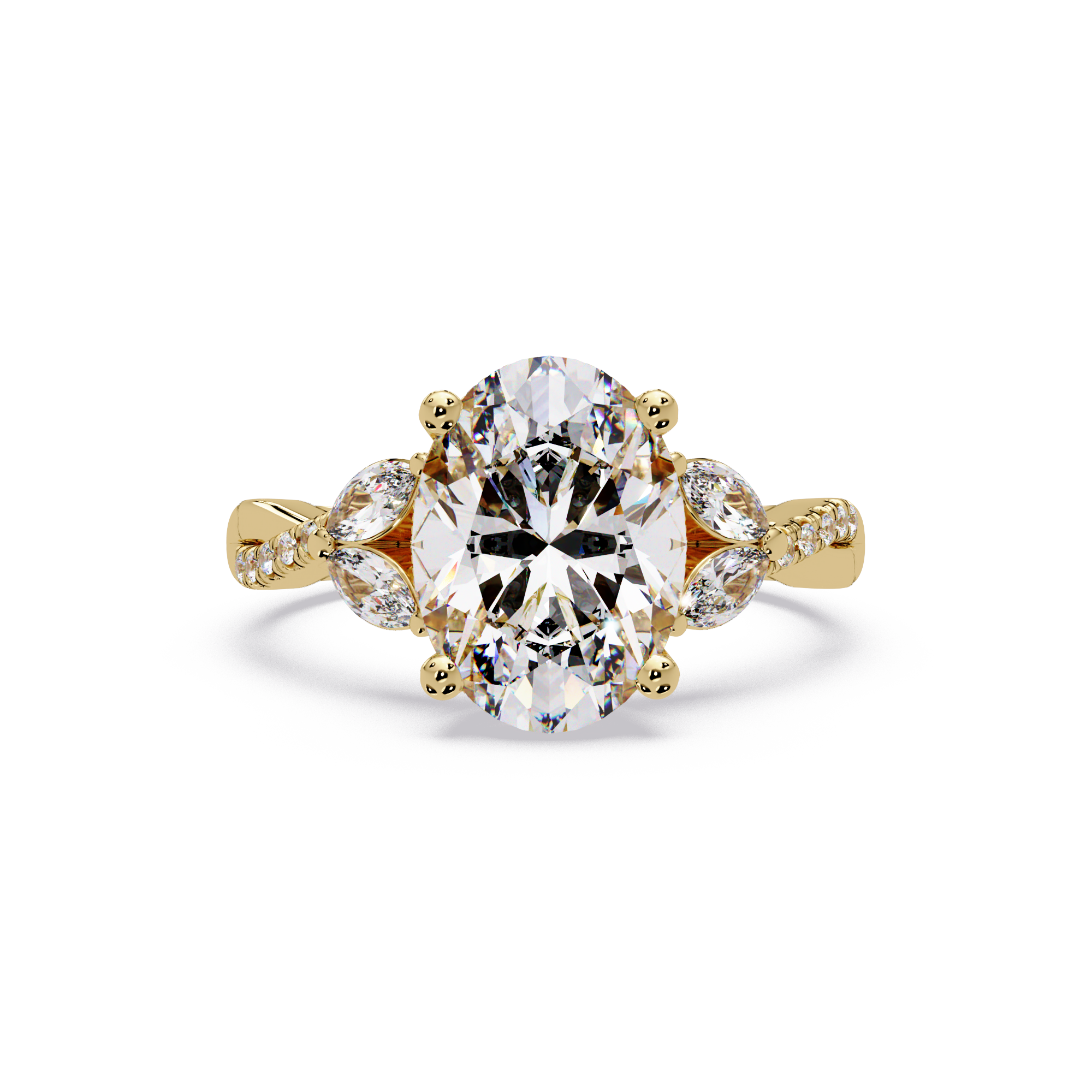 Vintage Oval Hidden Halo Solitaire Ring