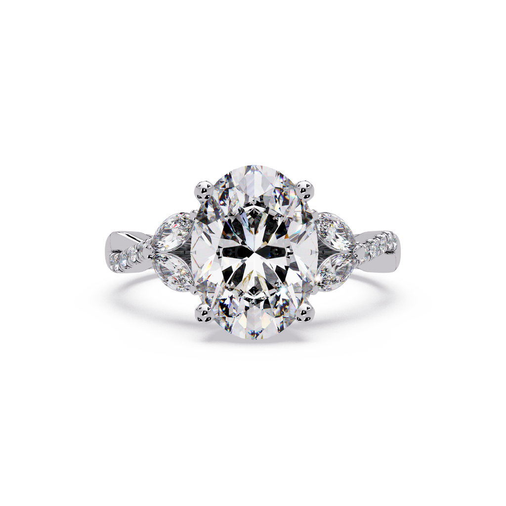 Vintage Oval Hidden Halo Solitaire Ring