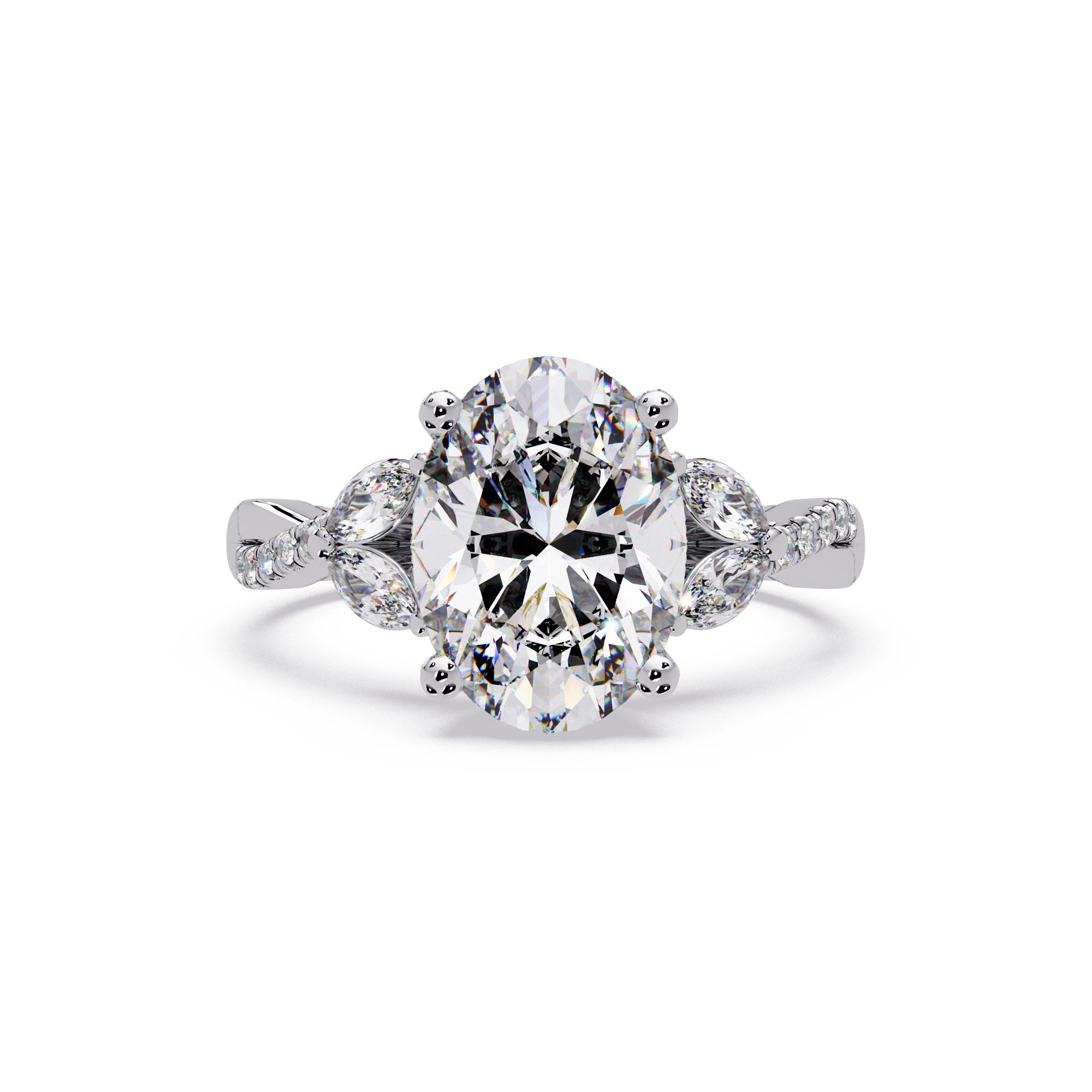 Vintage Oval Hidden Halo Solitaire Ring