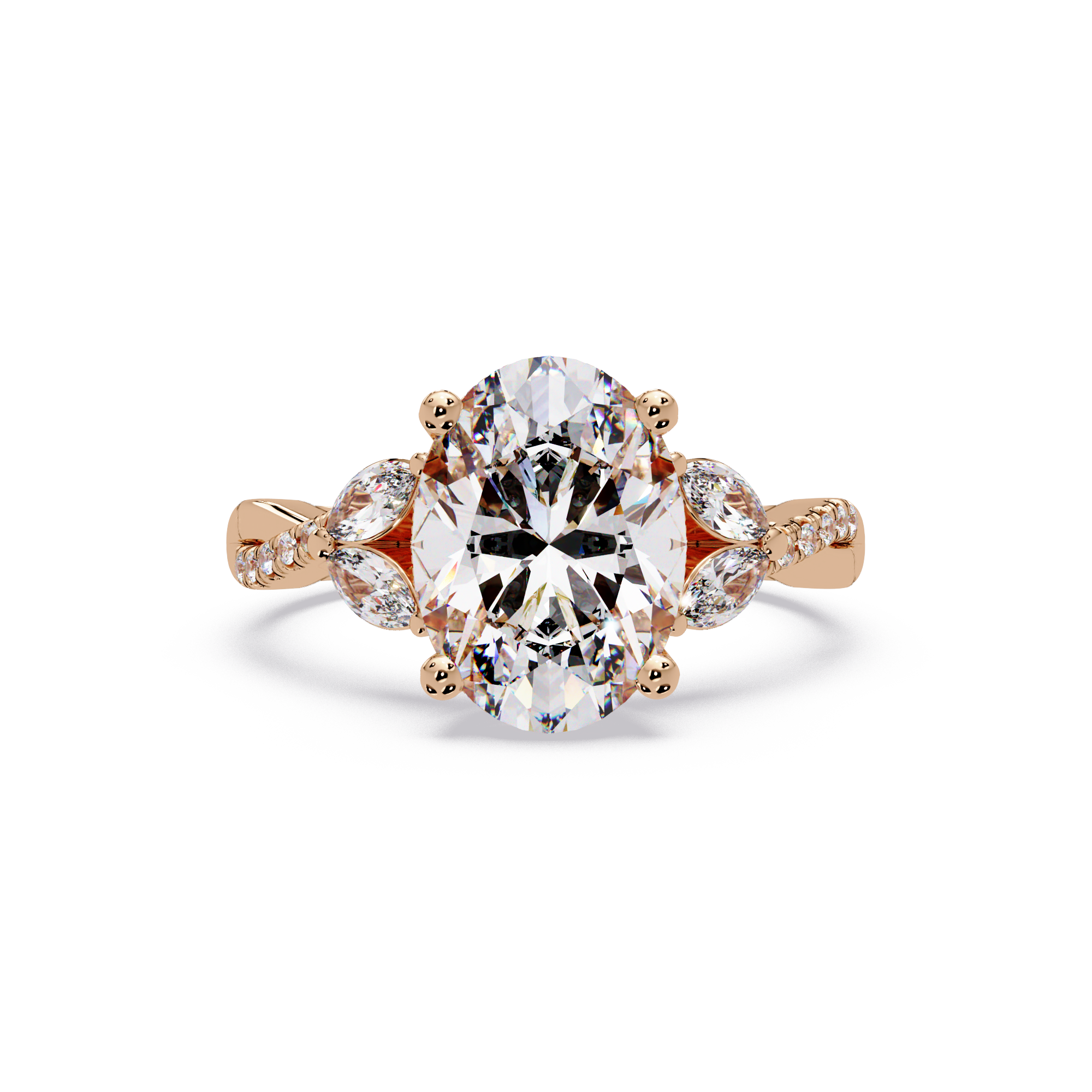 Vintage Oval Hidden Halo Solitaire Ring