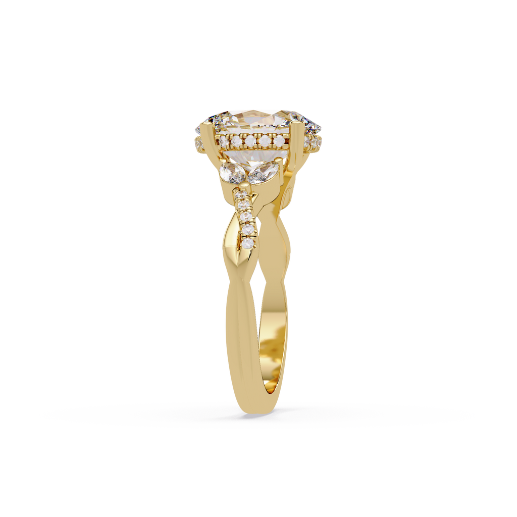 Vintage Oval Hidden Halo Solitaire Ring