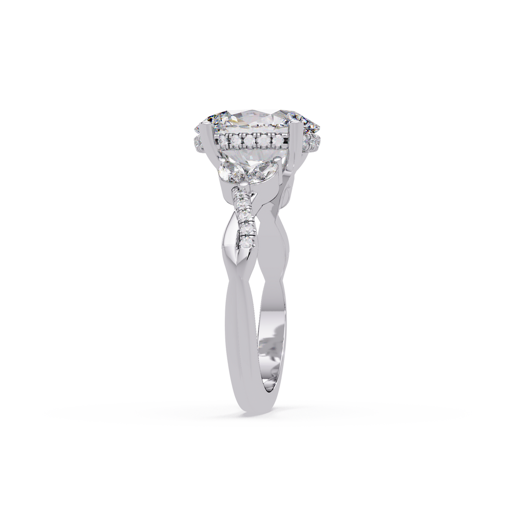 Vintage Oval Hidden Halo Solitaire Ring