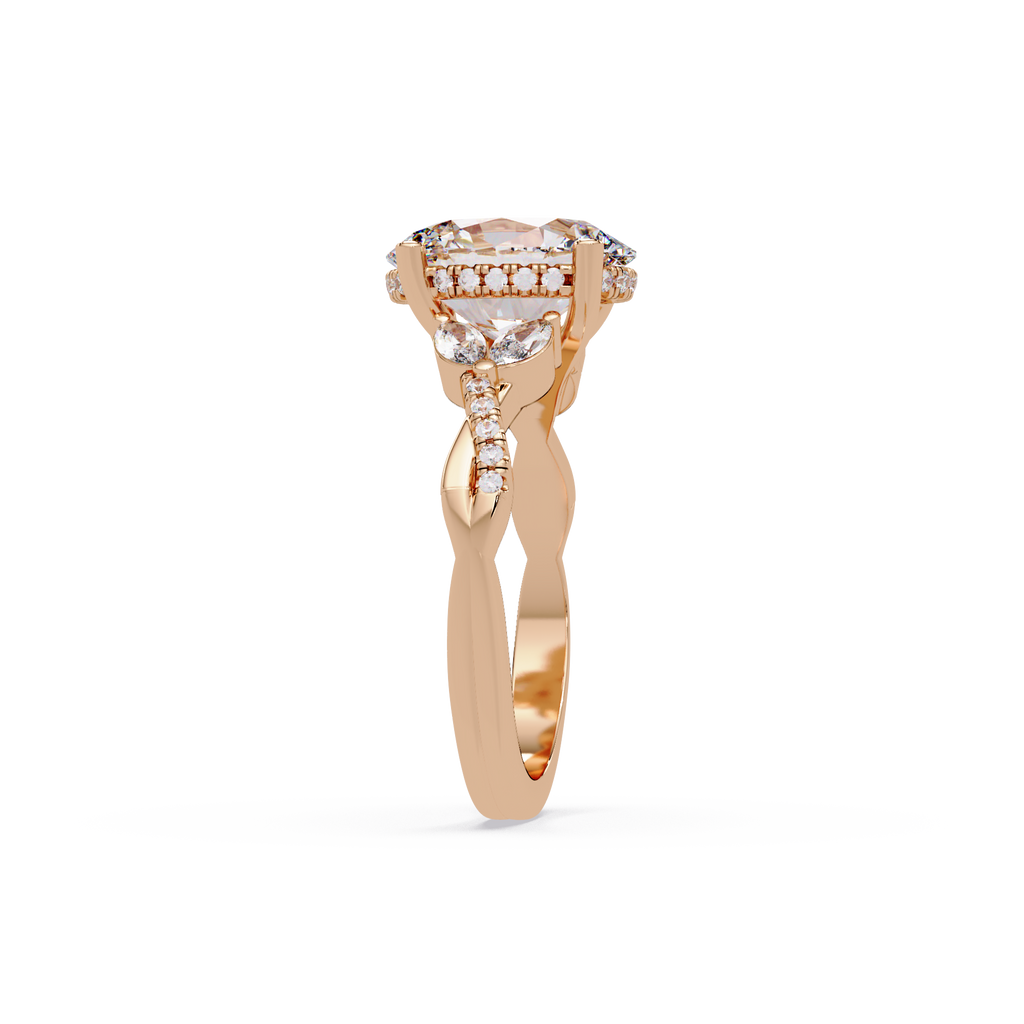 Vintage Oval Hidden Halo Solitaire Ring