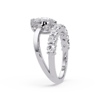 Modern Floating Solitaire Bypass Ring