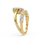 Modern Floating Solitaire Bypass Ring