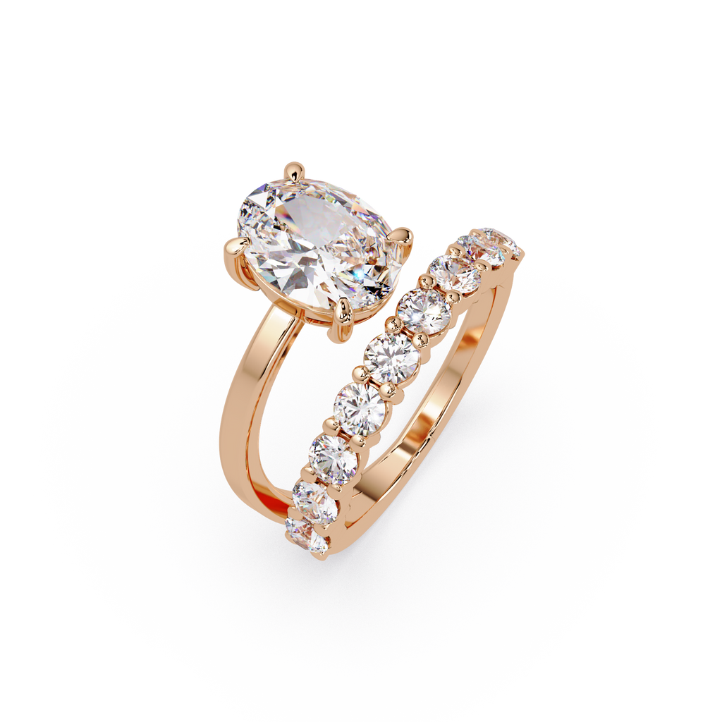 Modern Floating Solitaire Bypass Ring