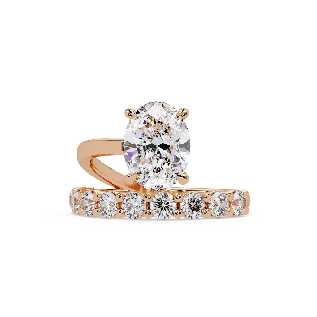 Modern Floating Solitaire Bypass Ring