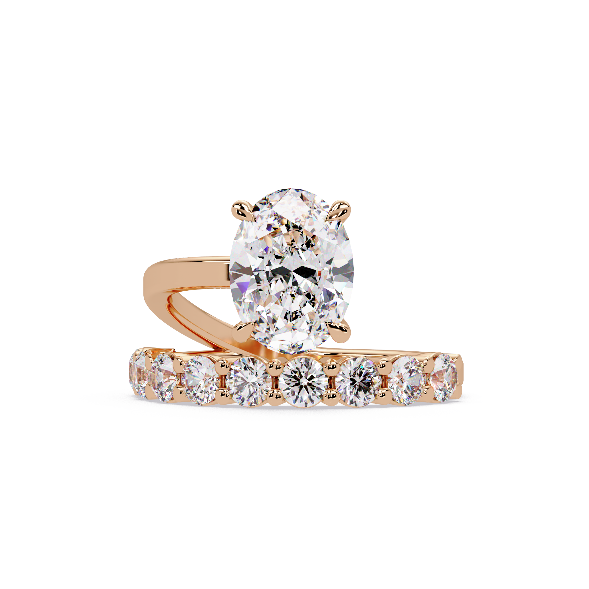 Modern Floating Solitaire Bypass Ring