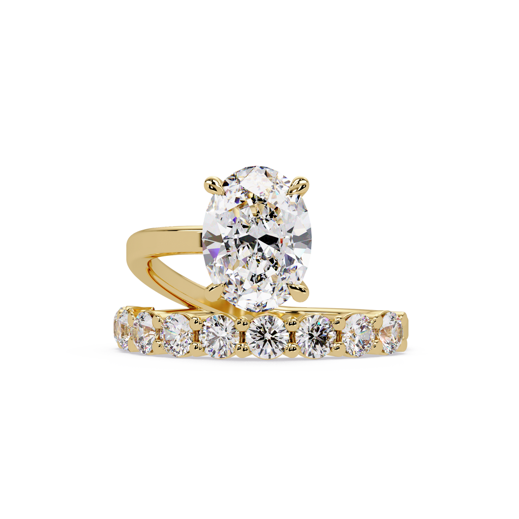 Modern Floating Solitaire Bypass Ring