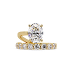 Modern Floating Solitaire Bypass Ring