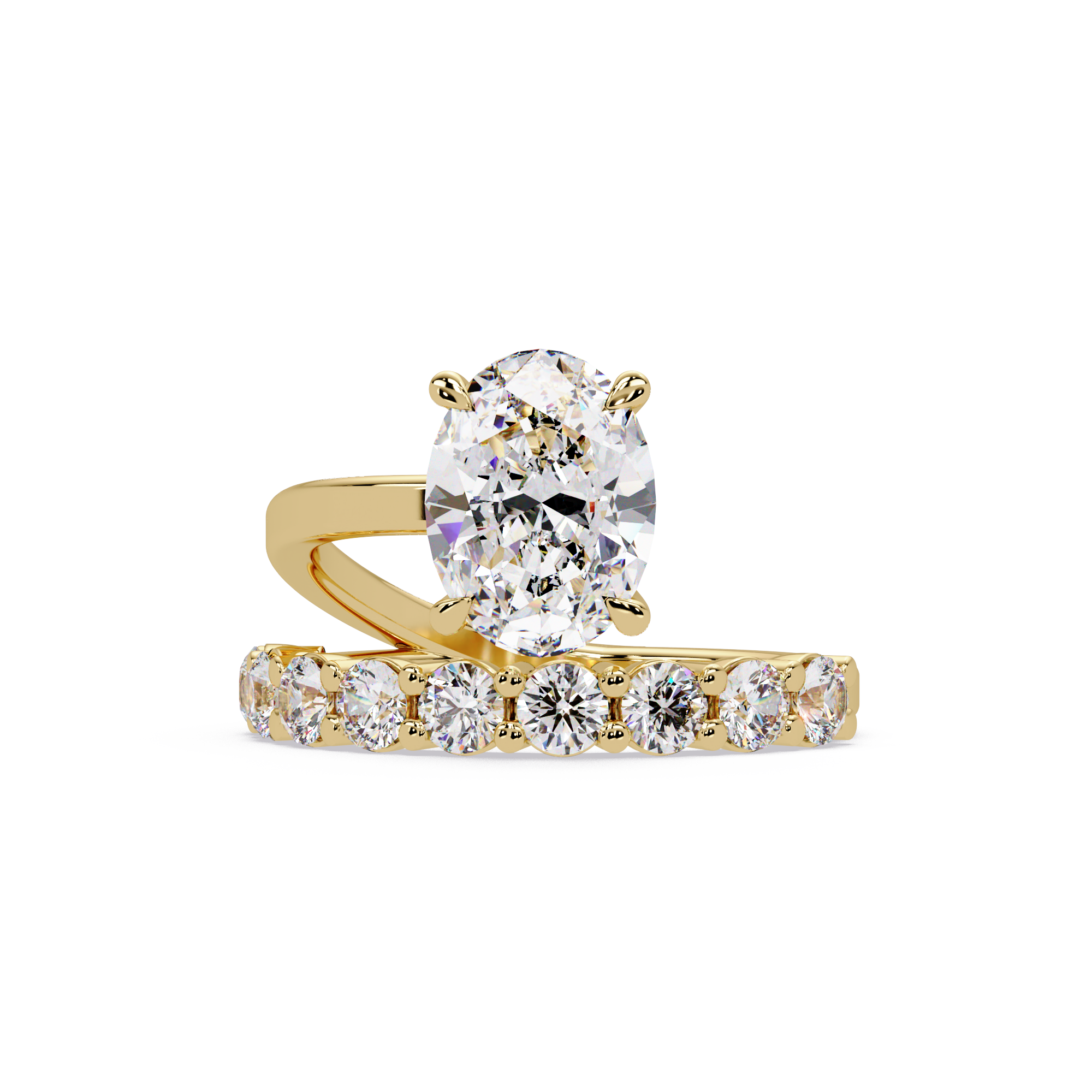 Modern Floating Solitaire Bypass Ring