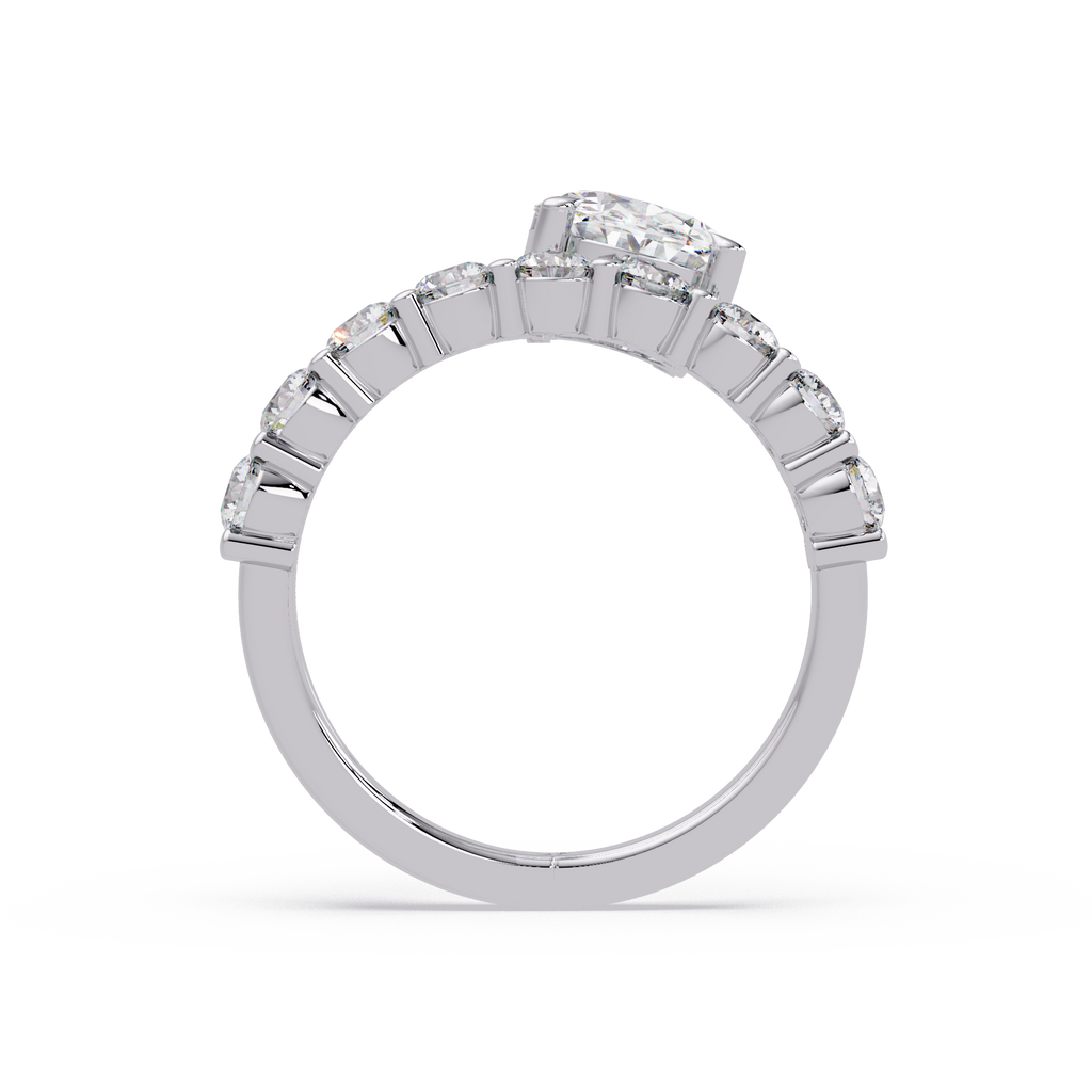 Modern Floating Solitaire Bypass Ring