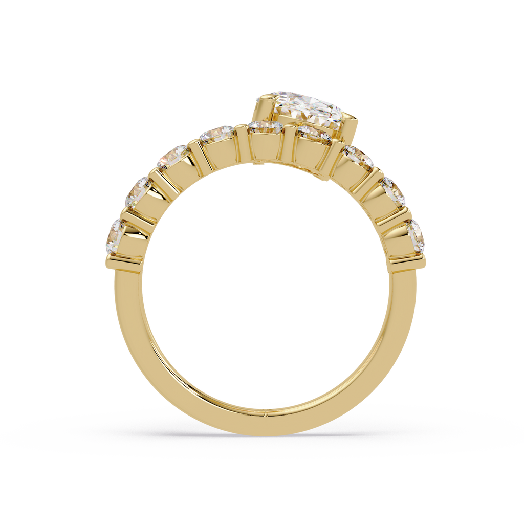 Modern Floating Solitaire Bypass Ring