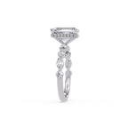 Modern East-West Emerald Solitaire Hidden Halo Ring
