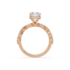 Modern East-West Emerald Solitaire Hidden Halo Ring