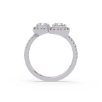 Exquisite Dual-Stone Halo Bypass Toi et Moi Ring
