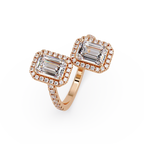 Exquisite Dual-Stone Halo Bypass Toi et Moi Ring