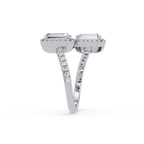 Exquisite Dual-Stone Halo Bypass Toi et Moi Ring