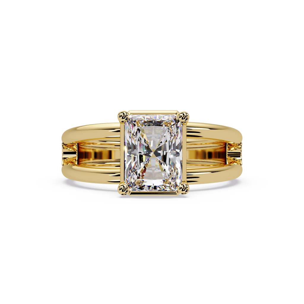 Exquisite East-West Radiant Cut Diamond Ring