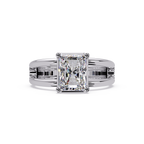 Exquisite East-West Radiant Cut Diamond Ring