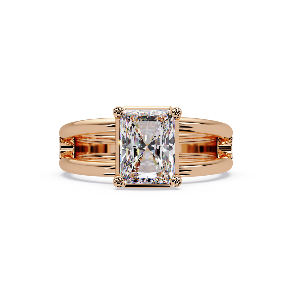 Exquisite East-West Radiant Cut Diamond Ring