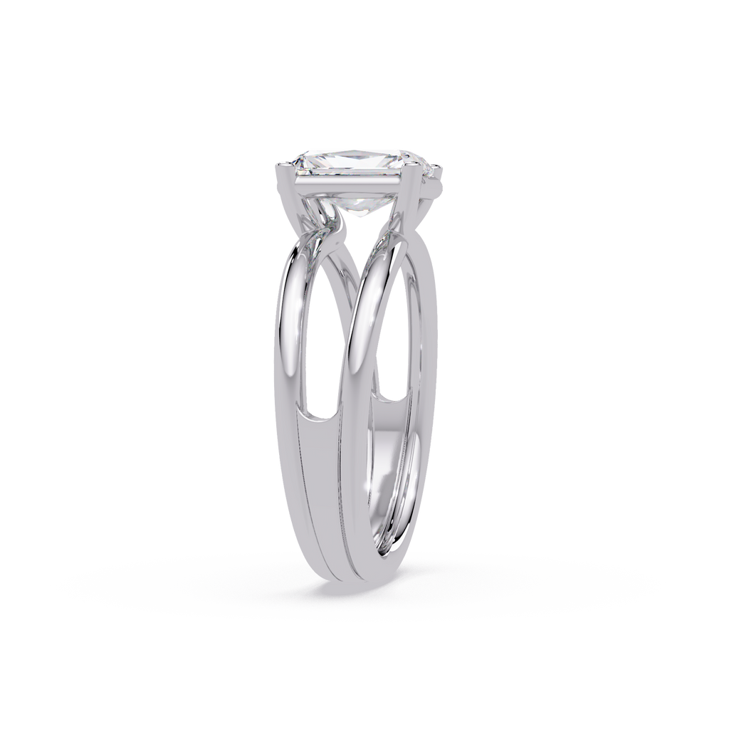 Exquisite East-West Radiant Cut Diamond Ring