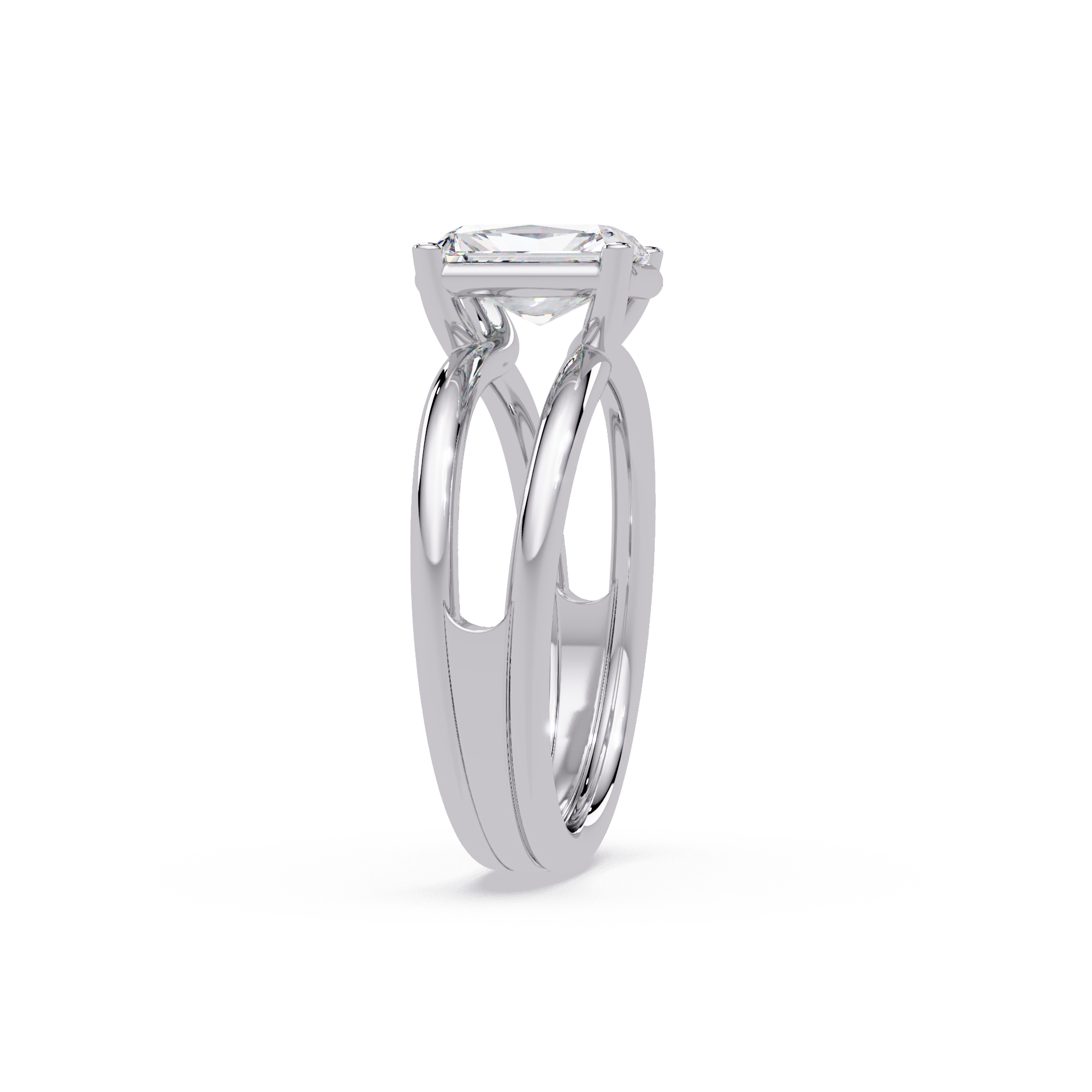 Exquisite East-West Radiant Cut Diamond Ring