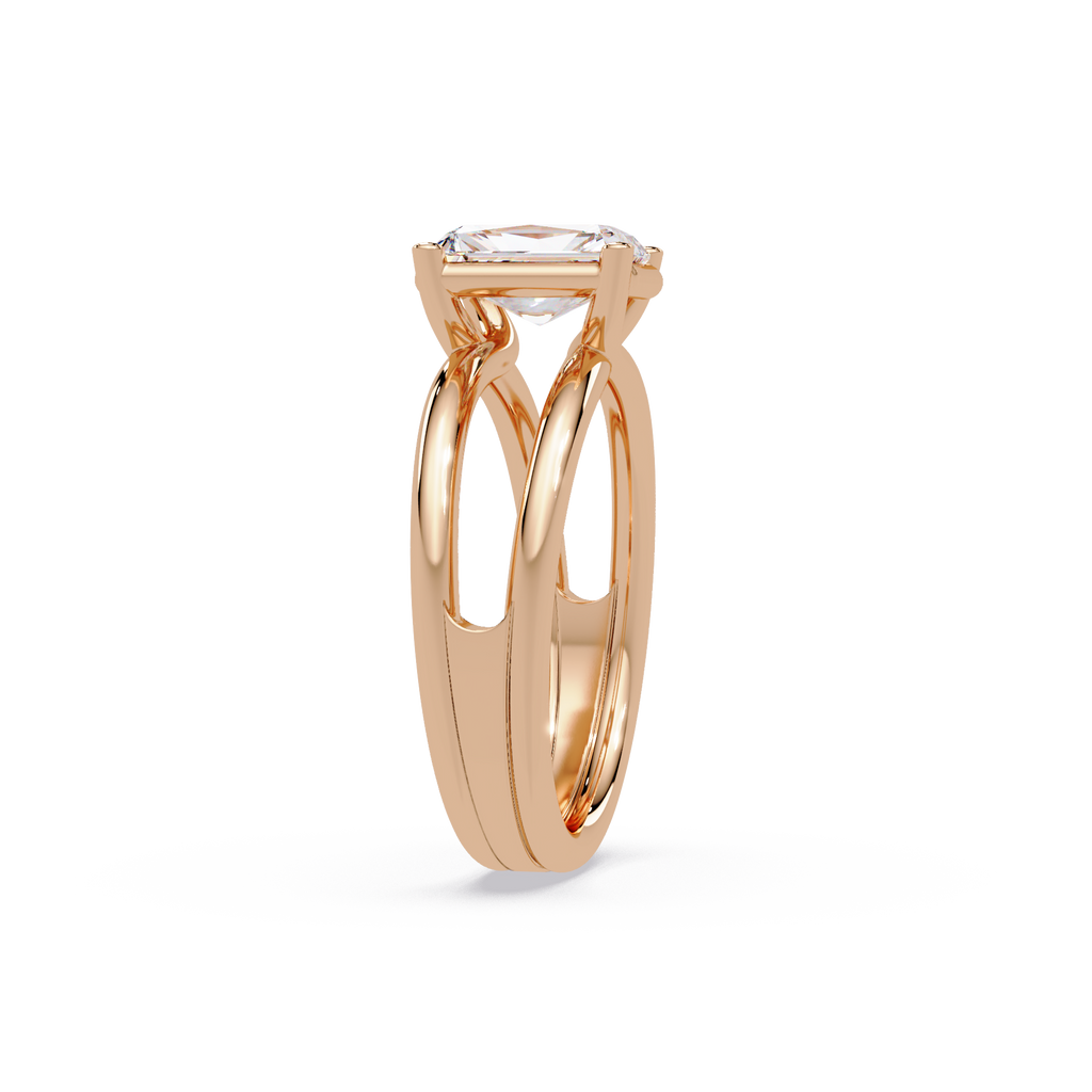 Exquisite East-West Radiant Cut Diamond Ring