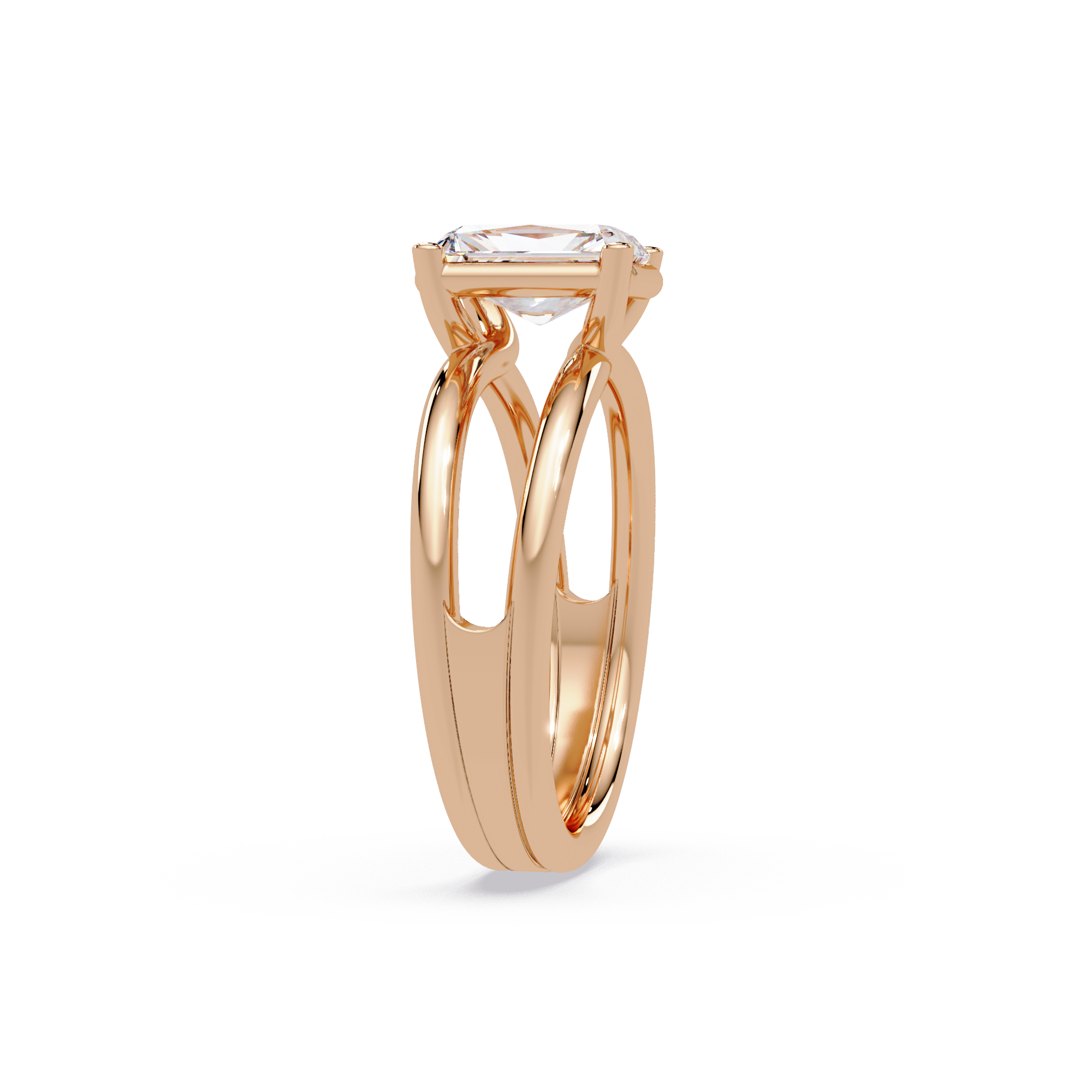 Exquisite East-West Radiant Cut Diamond Ring