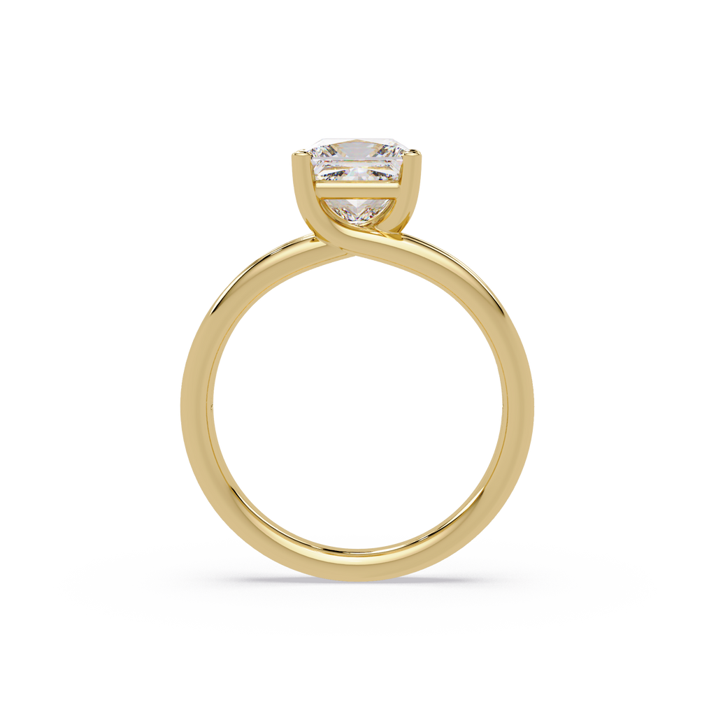 Exquisite Princess Cut Diamond Split Dual-Band Ring