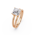 Exquisite Princess Cut Diamond Split Dual-Band Ring
