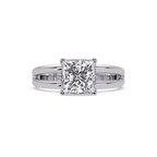 Exquisite Princess Cut Diamond Split Dual-Band Ring