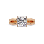 Exquisite Princess Cut Diamond Split Dual-Band Ring
