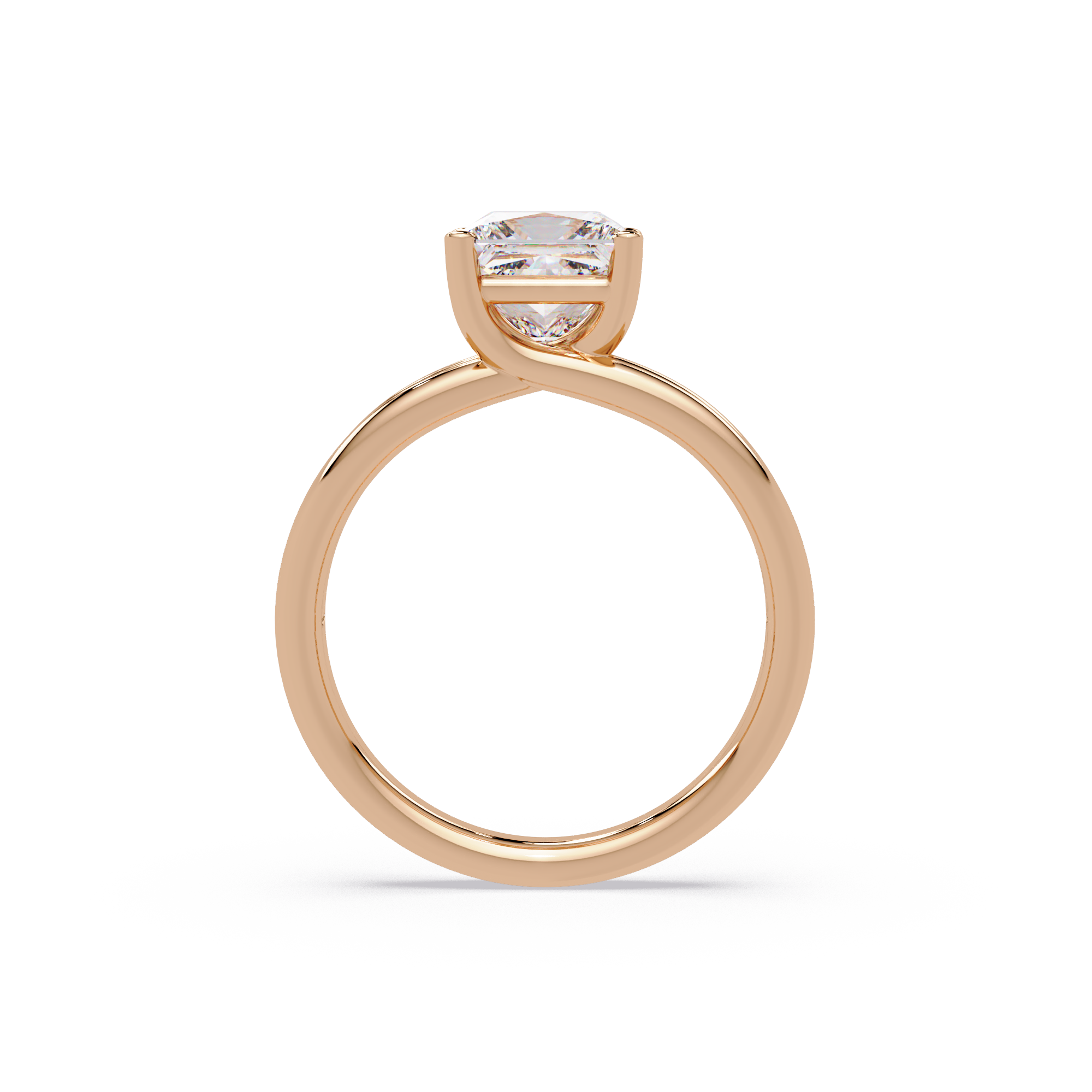 Exquisite Princess Cut Diamond Split Dual-Band Ring