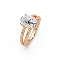 Exquisite Oval Cut Diamond Split Dual-Band Ring