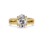 Exquisite Oval Cut Diamond Split Dual-Band Ring