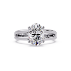 Exquisite Oval Cut Diamond Split Dual-Band Ring