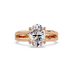 Exquisite Oval Cut Diamond Split Dual-Band Ring