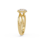 Exquisite Oval Cut Diamond Split Dual-Band Ring