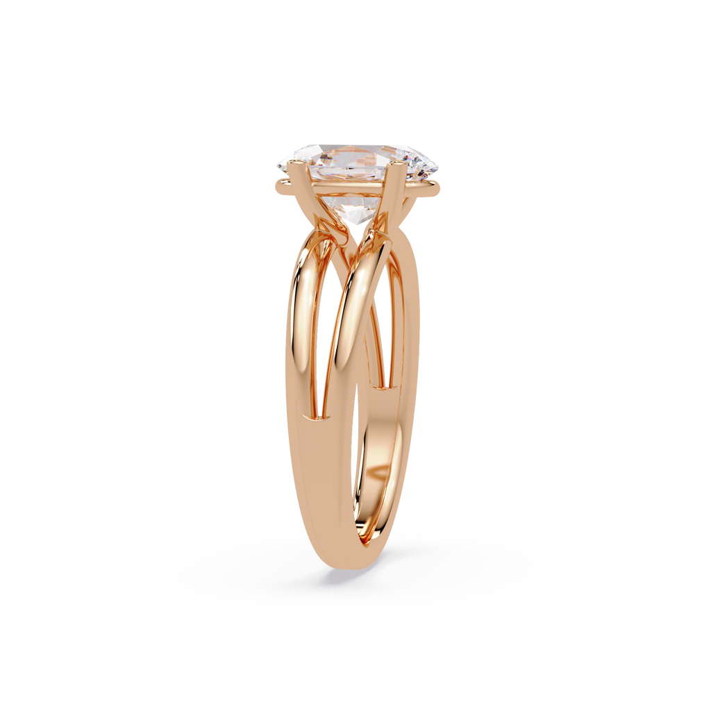 Exquisite Oval Cut Diamond Split Dual-Band Ring