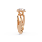 Exquisite Oval Cut Diamond Split Dual-Band Ring