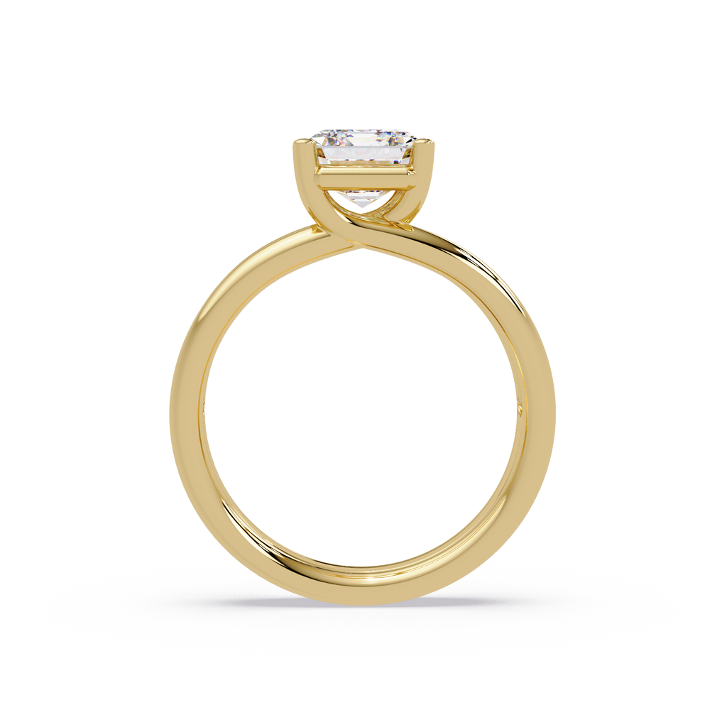 Exquisite East-West Emerald Cut Diamond Ring